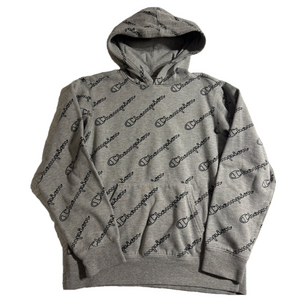 Champion Logo Grey Black Activewear Athletic Hoodie Youth Boy XL